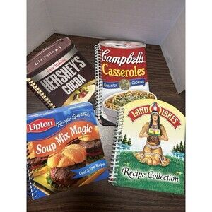 Spiral Cookbook Lot Hersheys Campbells Lipton